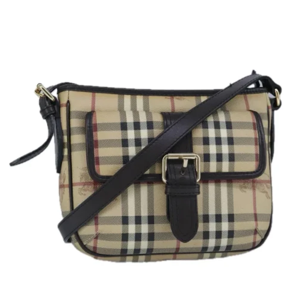 Burberry Vintage Pre-owned Leather shoulder-bags Beige Dames