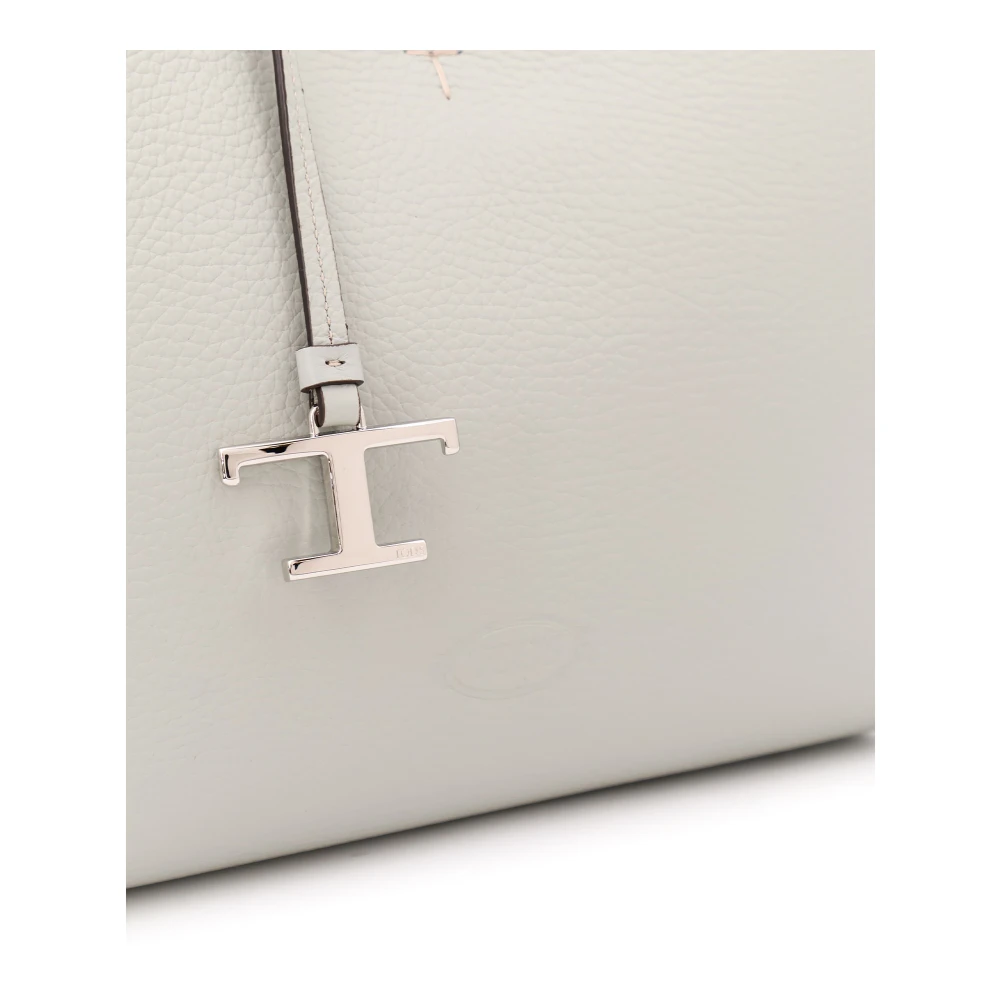 TOD'S Leren handtas met tijdloos detail Gray Dames