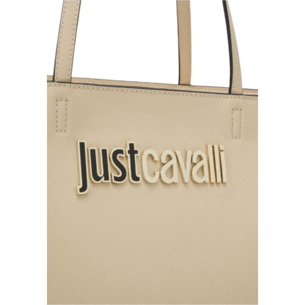 Just Cavalli Metalen Lettering Dames Tas Range Beige Dames