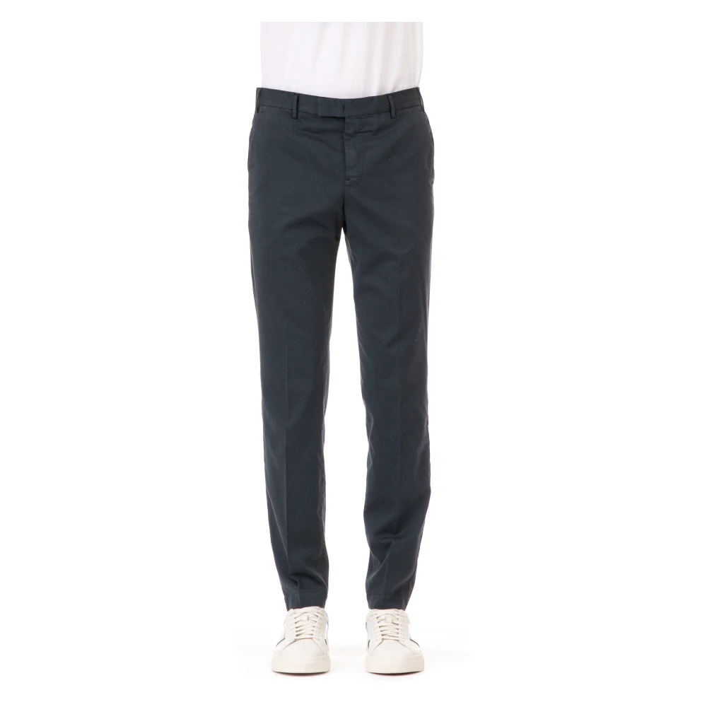 Pt Torino Men's Blue Chinos, 3XL, Pantalone Tinto Capo In Seta E Cotone Stretch