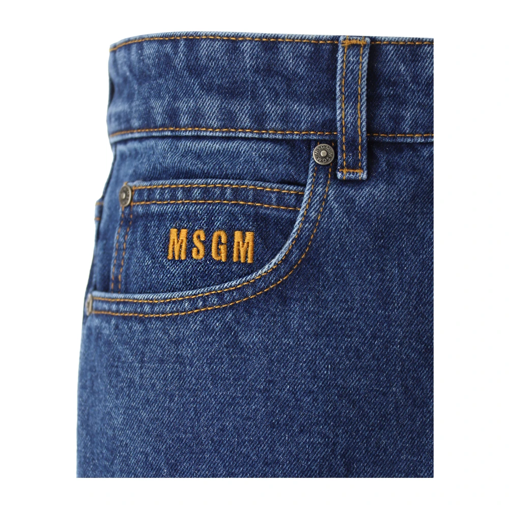 Msgm Klassieke Heren Jeans Blauw Rechte Pasvorm Blue Heren