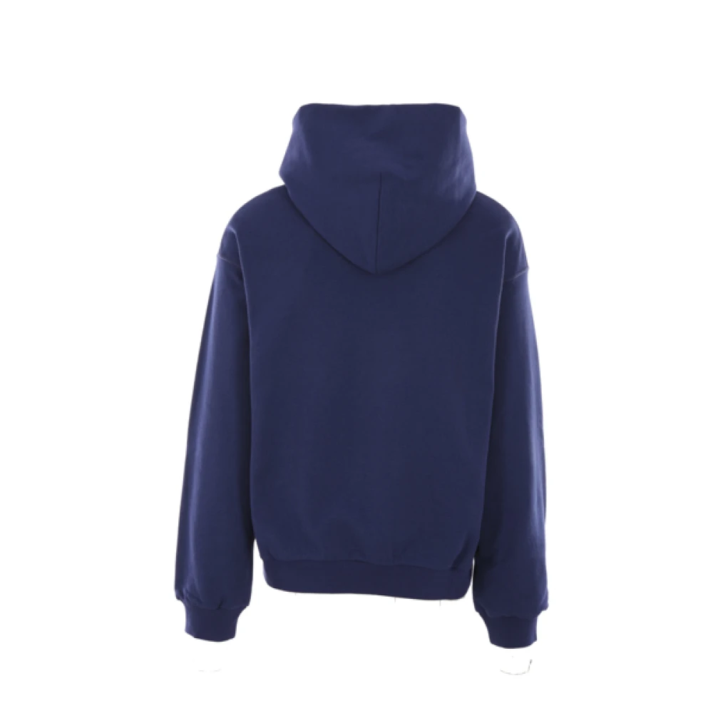 Gucci Grijze Hoodie met Teddy Logo Patch Blue Heren