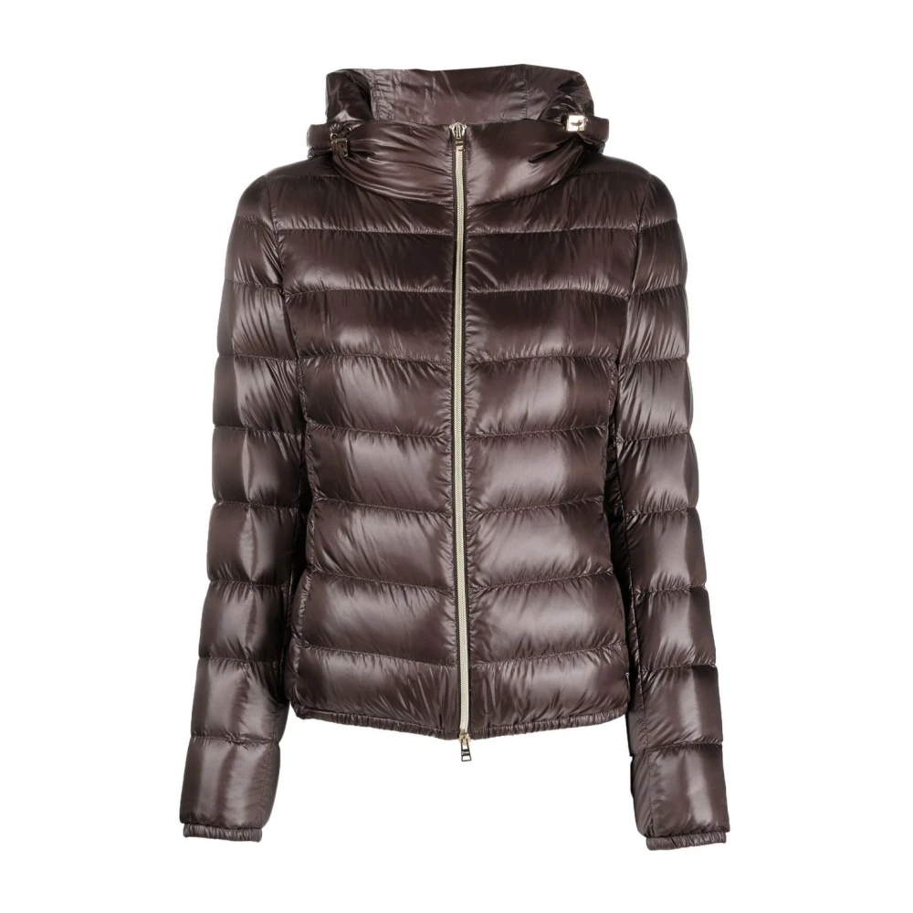 Herno Kvinno Brun Jackor Dam, L, Nylon, Giada Down Jacket