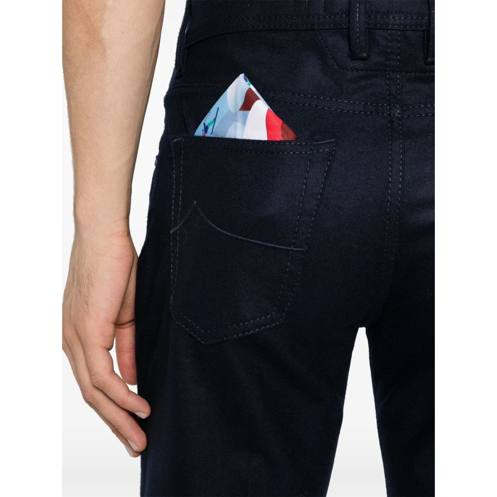 Jacob Cohën Handgemaakte wollen broek Model Scott Blue Heren