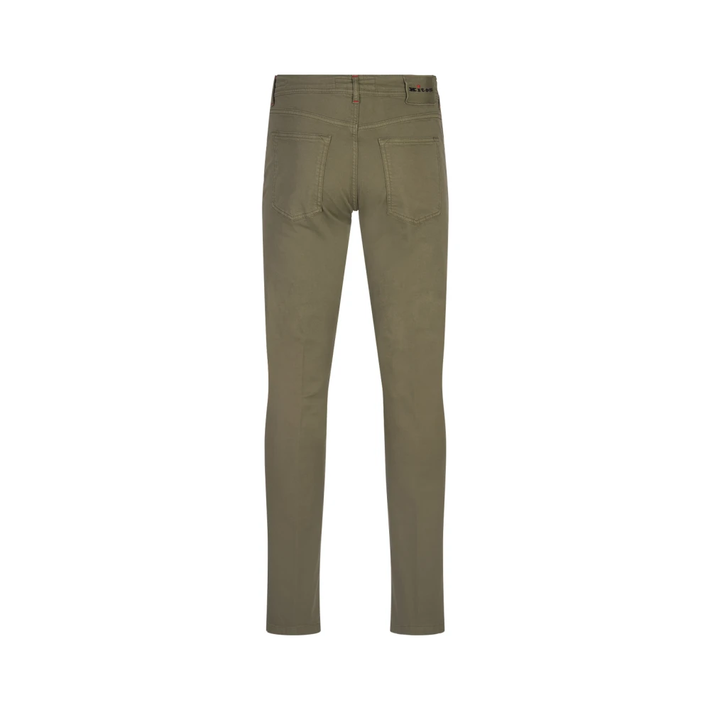Kiton Groene Katoenen Blazer Jas Green Heren