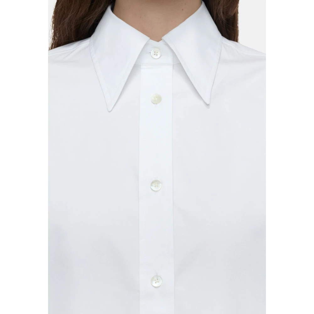 closed Lange mouwen shirt met achteropening detail White Dames