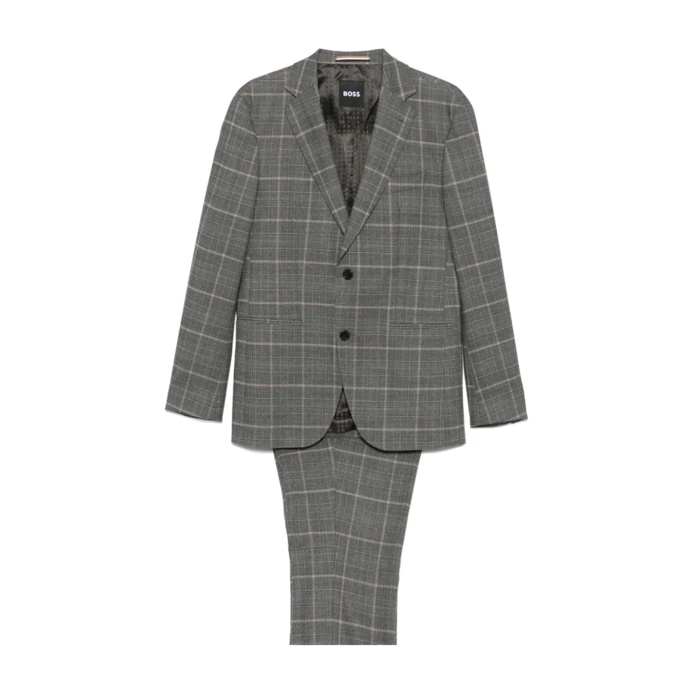Hugo Boss Stretch wollen pak Gray Heren
