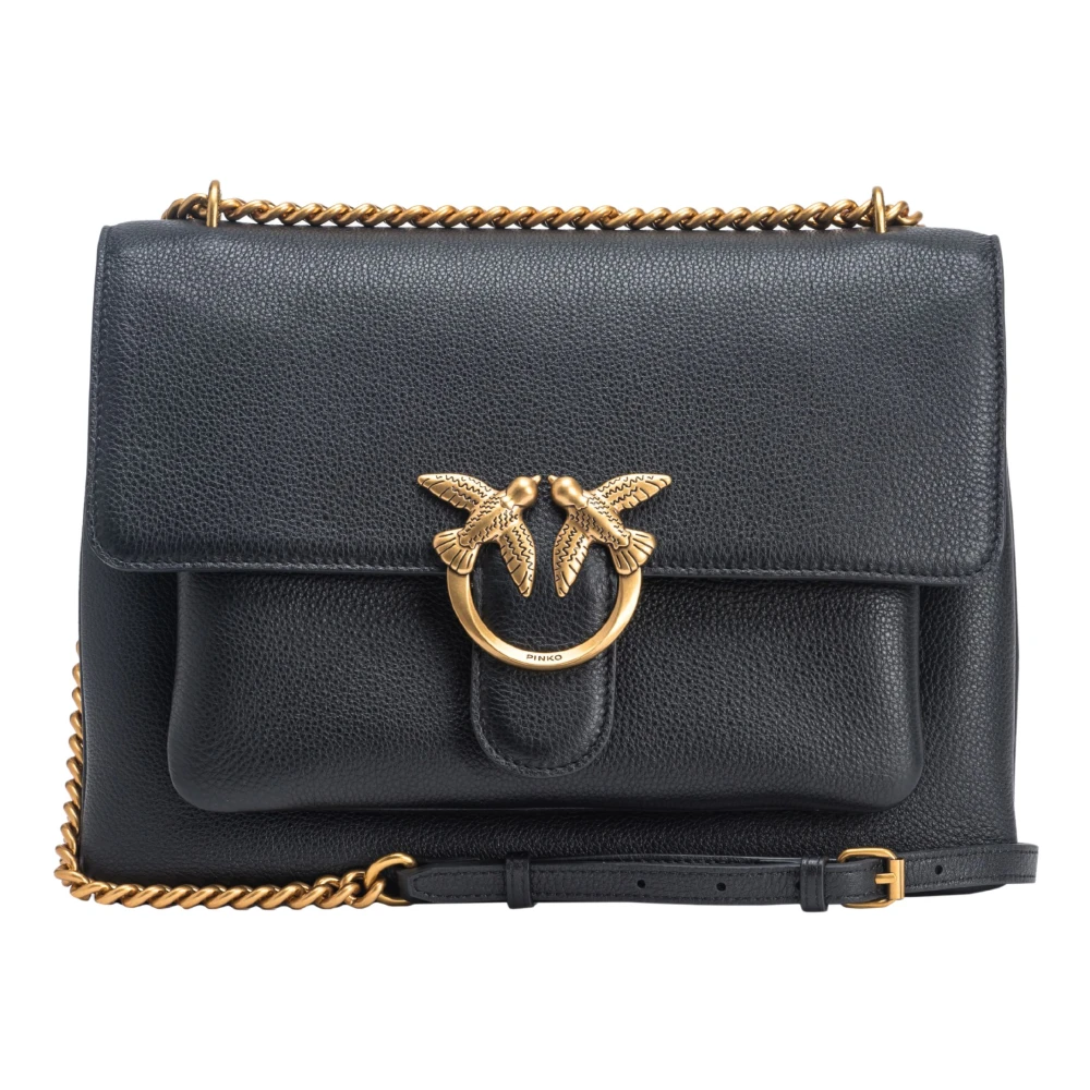 pinko Zwarte Soft Big Bottalata Tas Black Dames