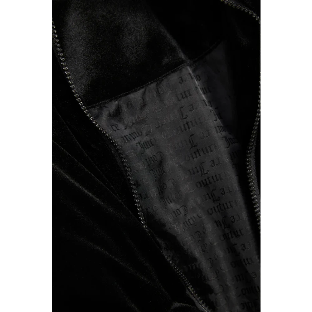 Juicy Couture Fluwelen Pufferjas met Trechterhals Black Dames