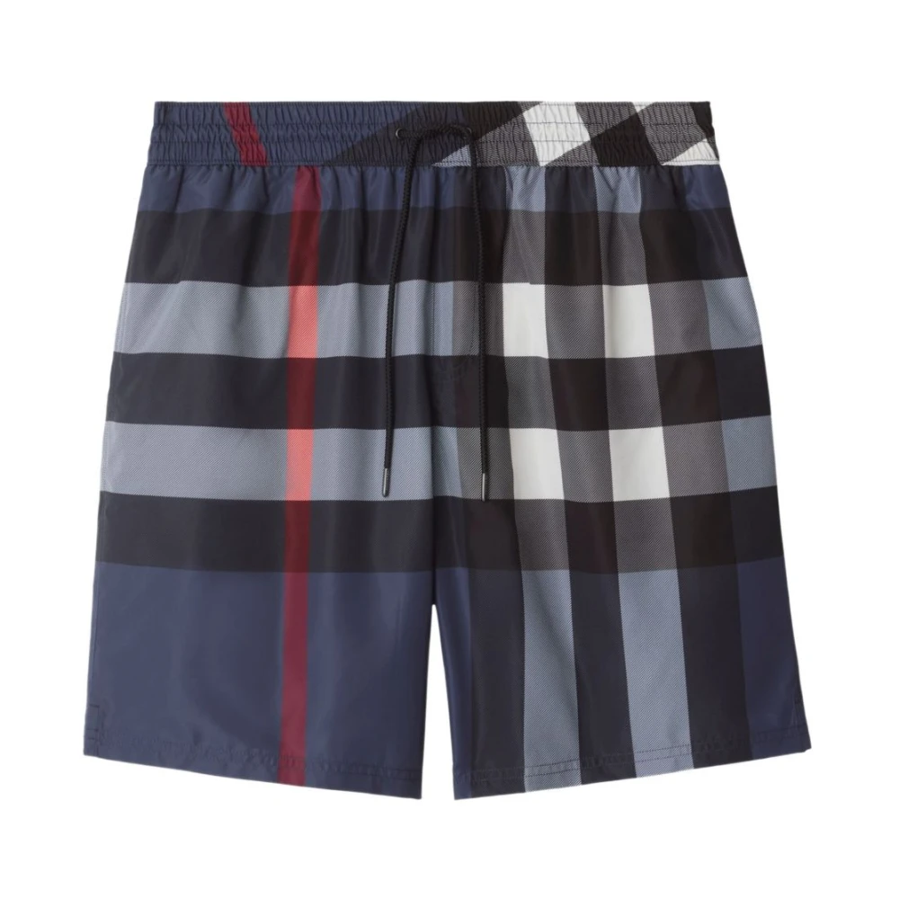Burberry Men's Multicolor Beachwear, S, Check Swim Shorts
