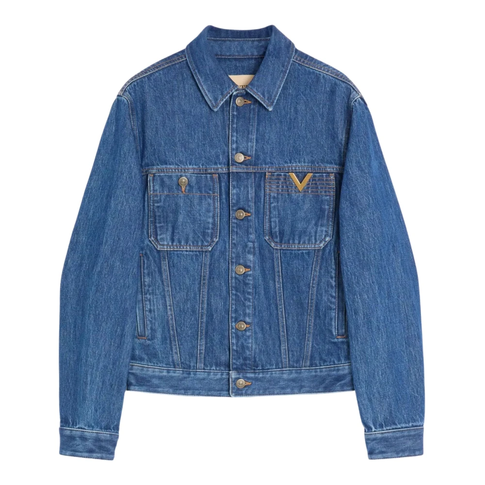 Valentino Blue Vgold Jacket - Male - Denim Jackets - Xl - Jackets