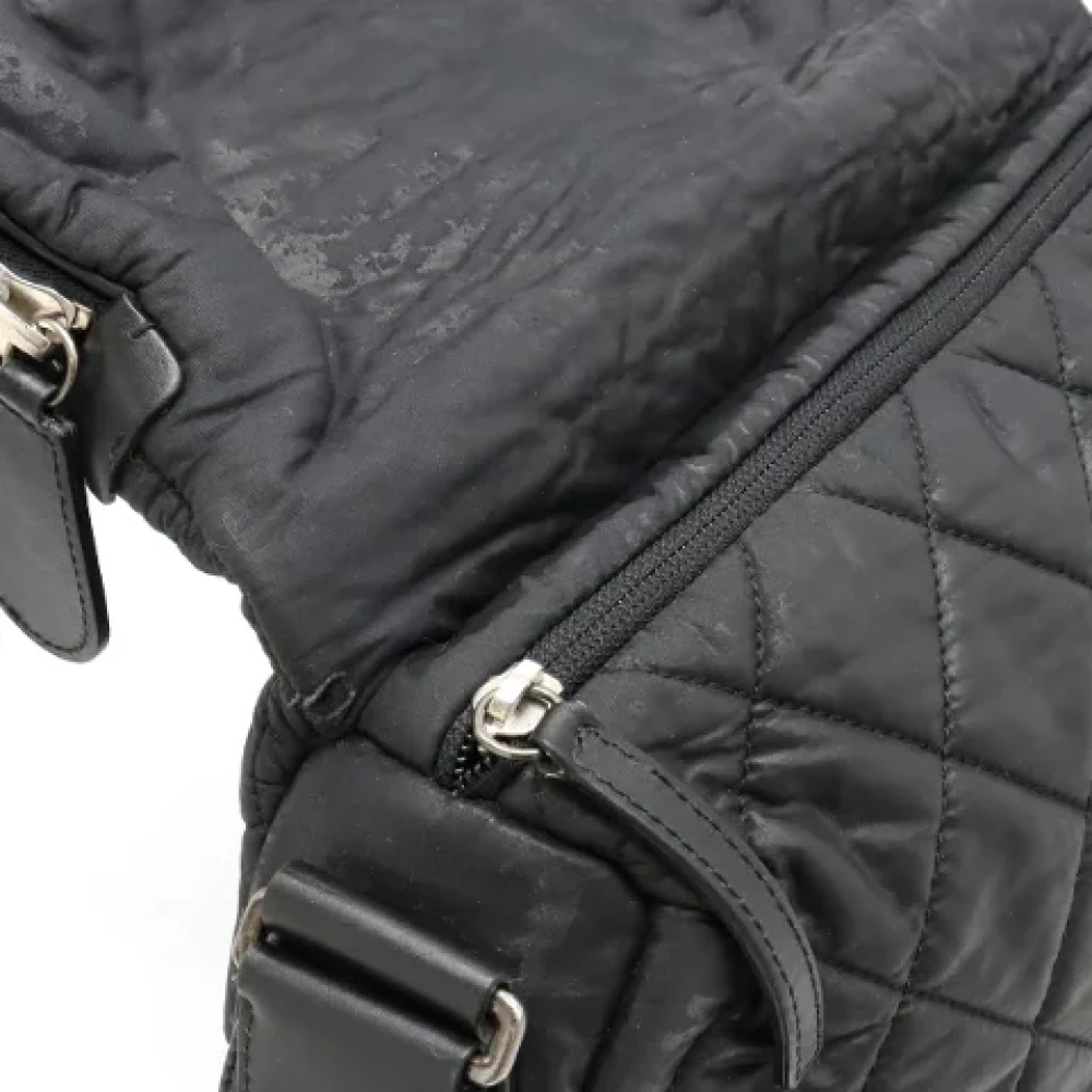 Chanel Vintage Pre-owned Canvas shoulder-bags Black Dames