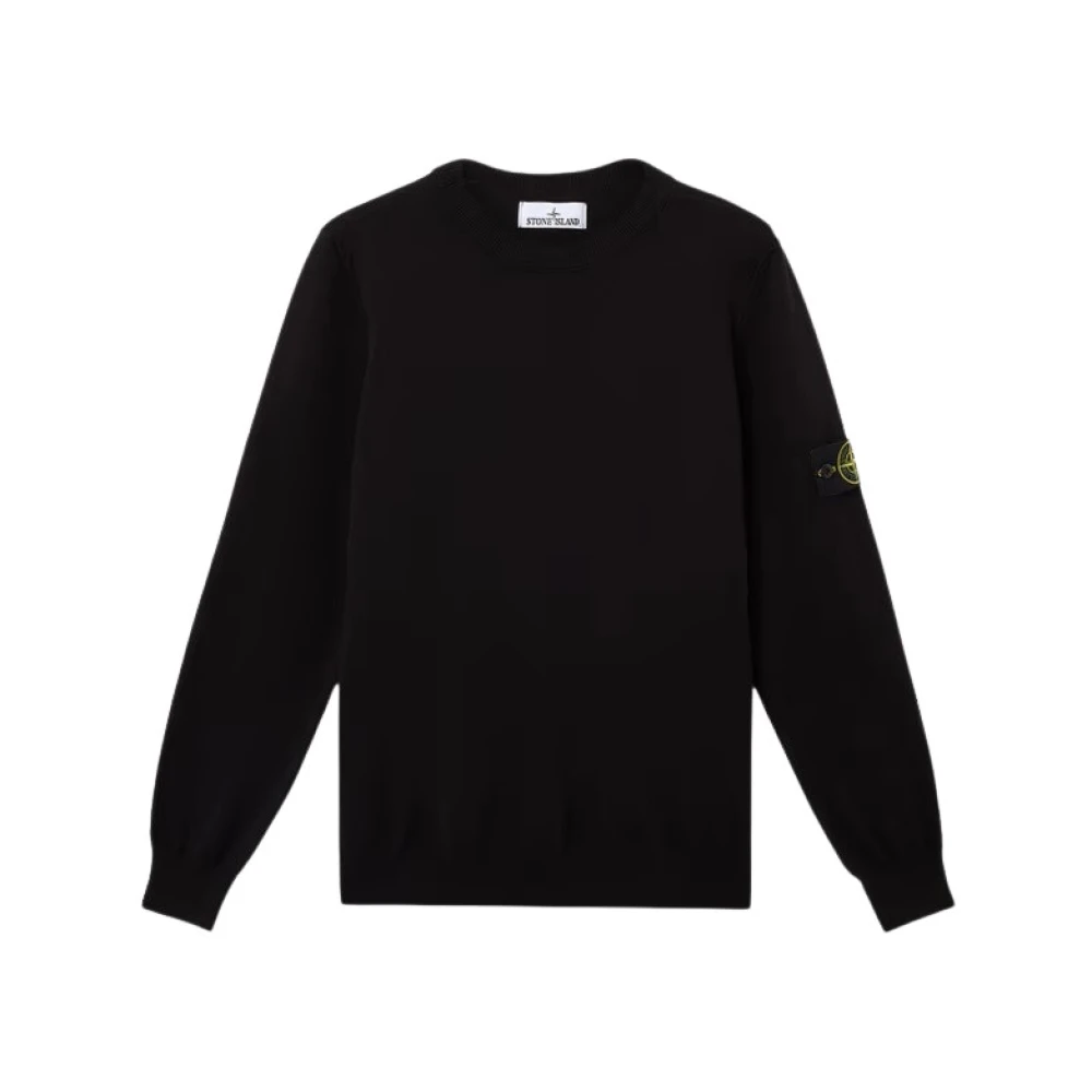 Stone Island Black Crewneck Jumper - Male - Round-Neck Knitwear - 2XL - Knitwear