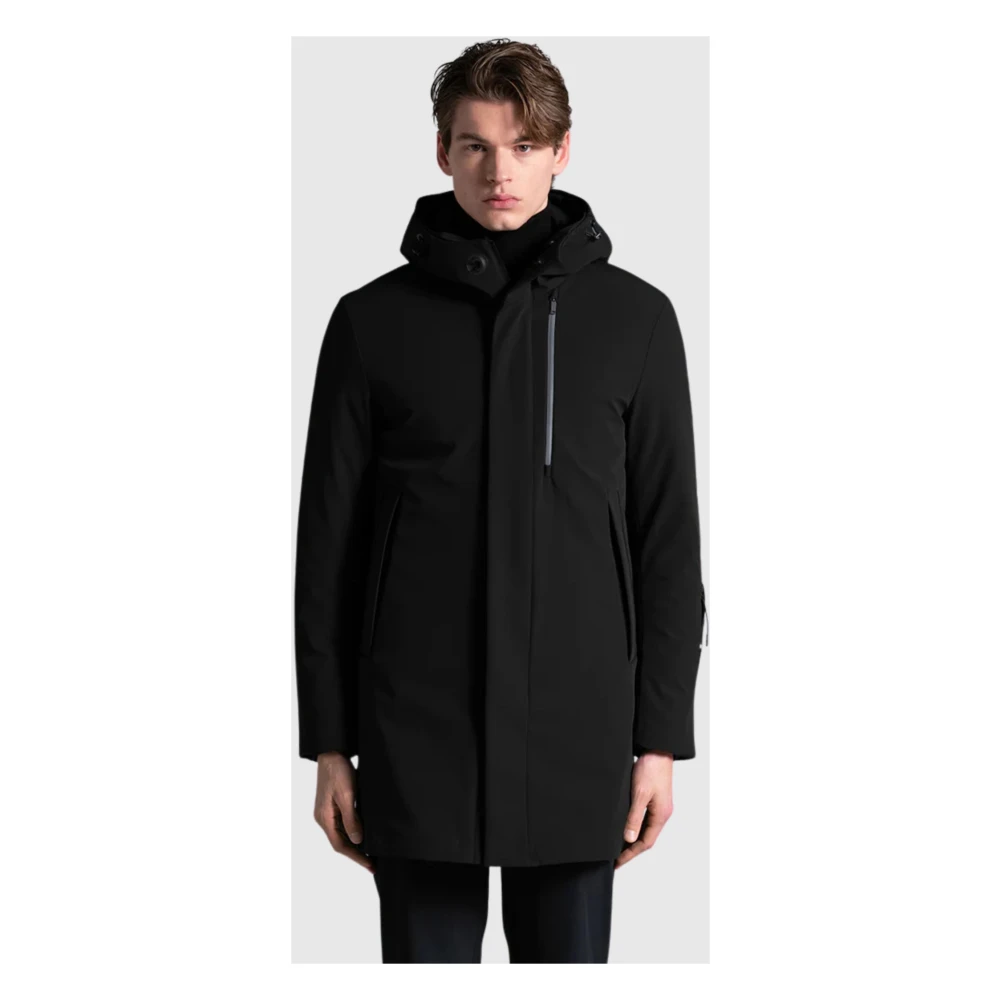 Duno Zwarte Parka met 3-laags stof Black Heren