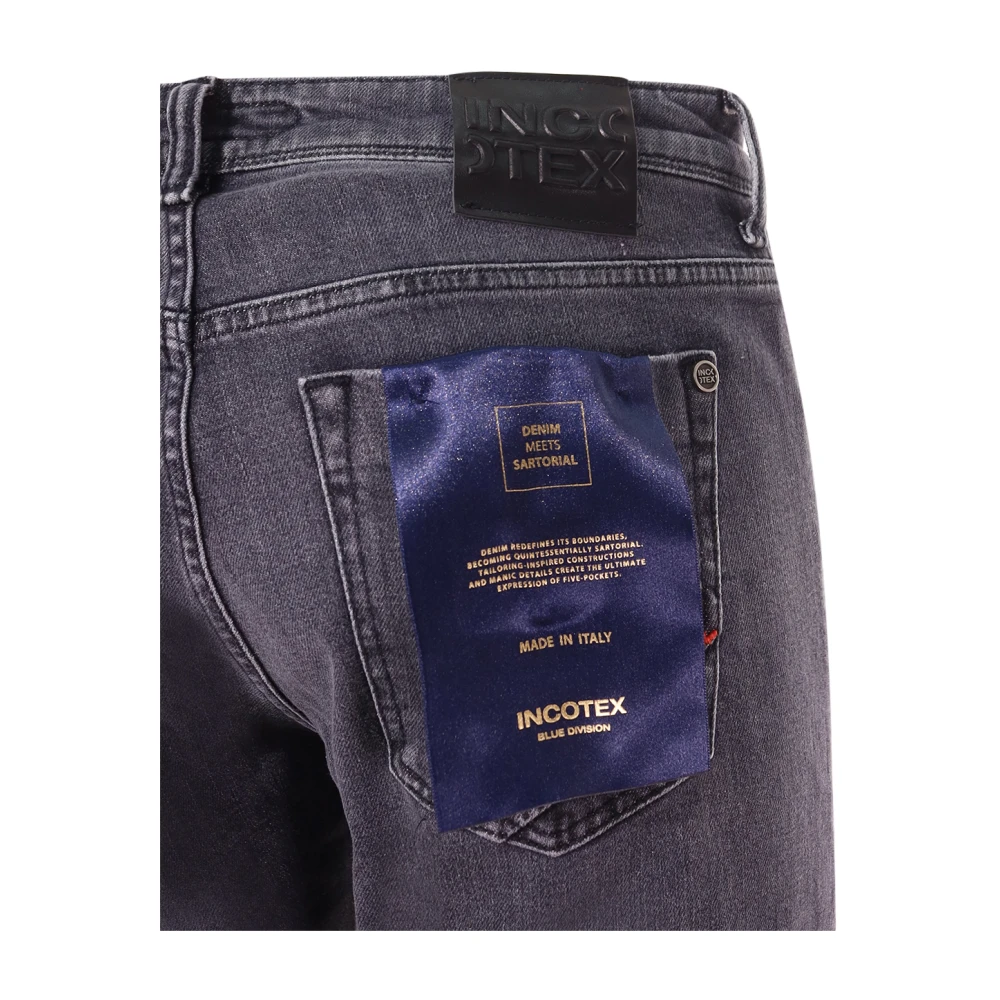 Incotex Slim Fit Grijze Jeans met Logo Gray Heren