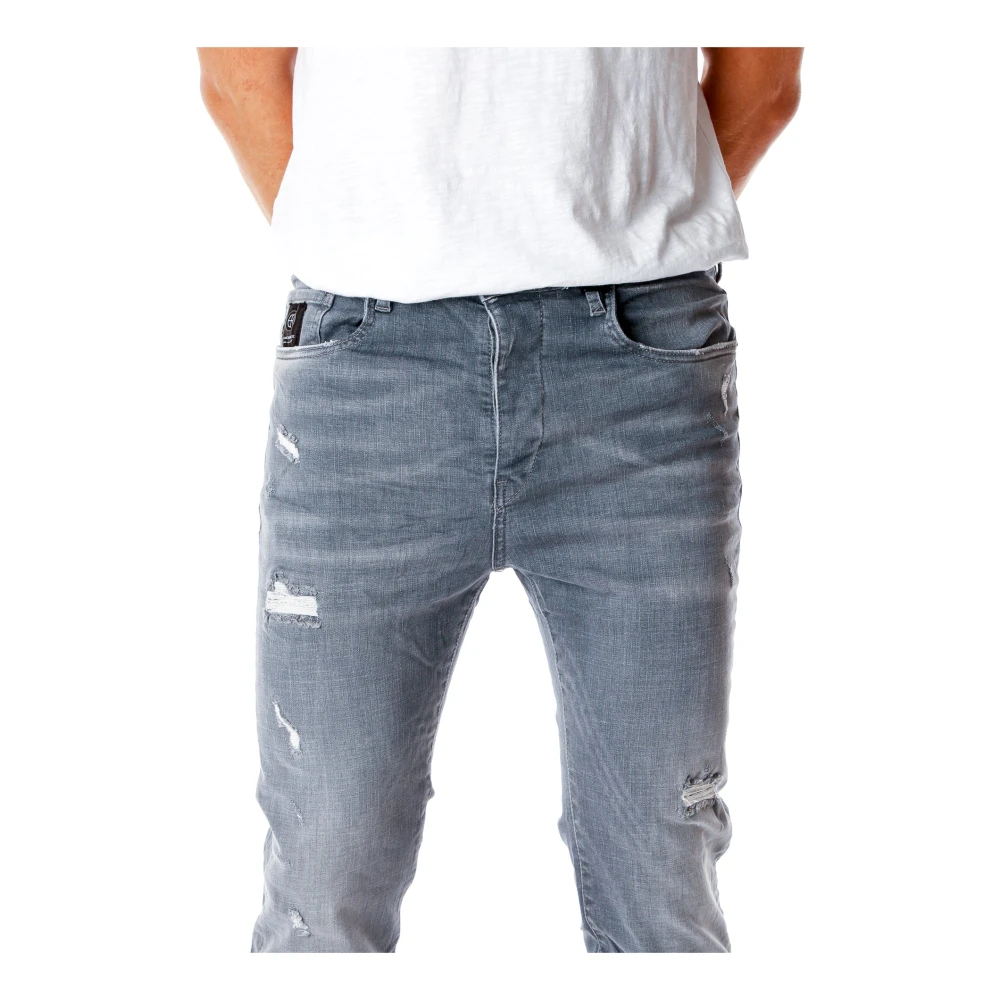 Elias Rumelis Relaxed Fit Midwaist Jeans met Distressed Details Gray Heren