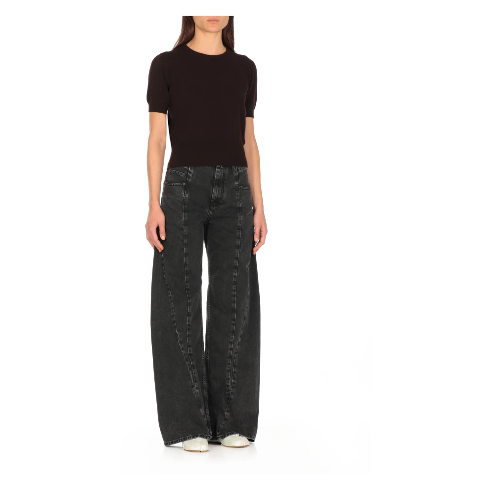 Maison Margiela Zwarte Gebreide Wollen Trui Black Dames