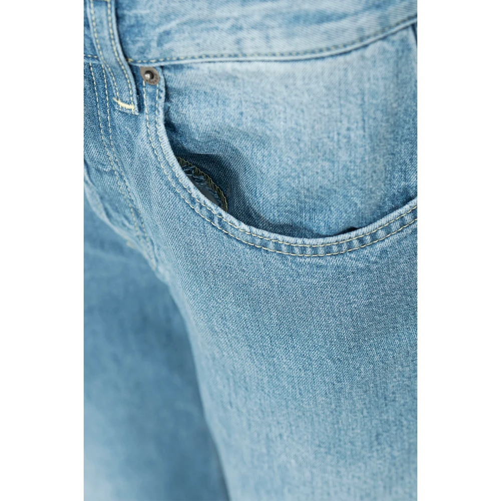 Dondup Blauwe Wijde Pijp Broek met Zakken Blue Dames