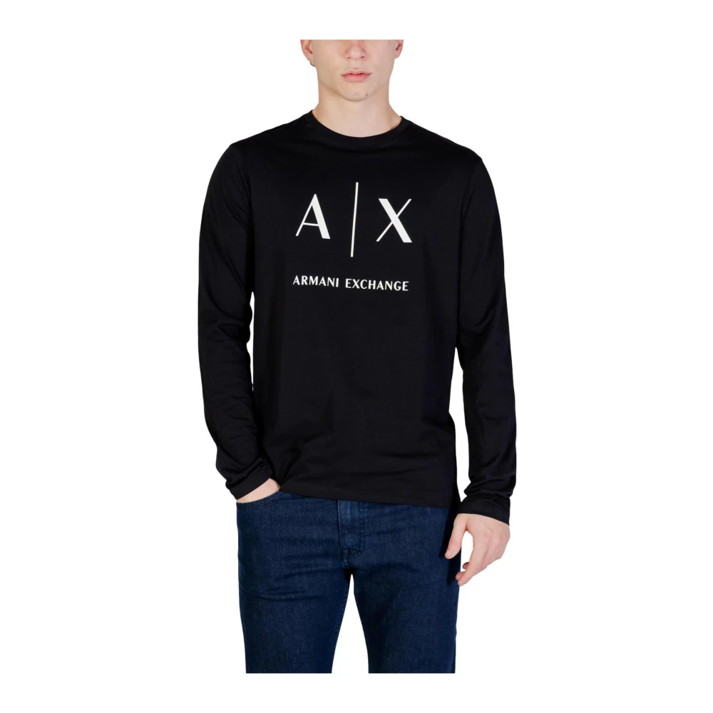 Armani Exchange Men's Chest Logo Cotton Slim-Fit Long-Sleeve T-Shirt Black Large - Image 4
