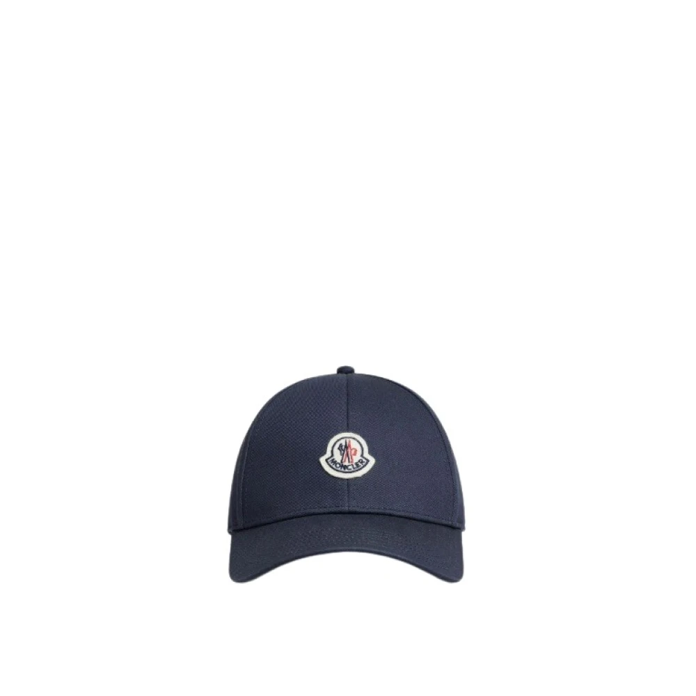 Moncler Hats & Caps, Male, One Size, Cotton Gabardine Baseball Cap Blue