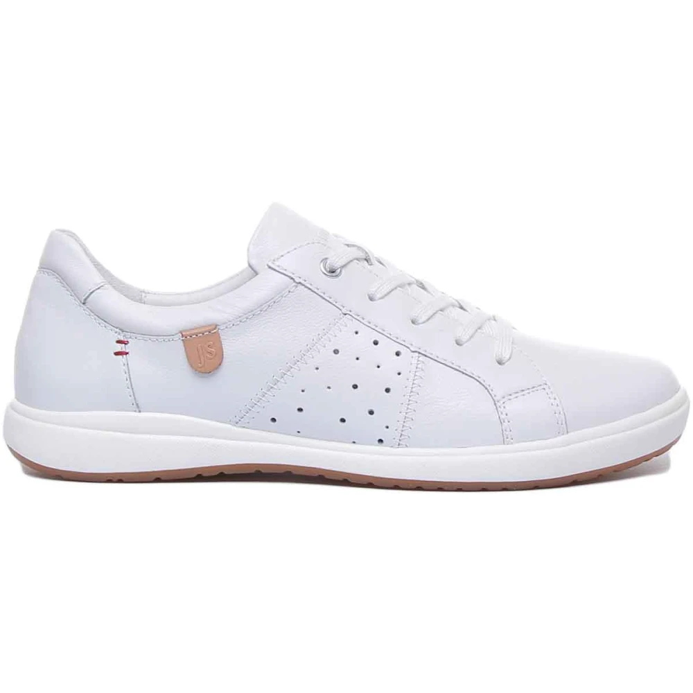 Josef Seibel Witte leren sneaker met geperforeerde panelen Dames Schoenen