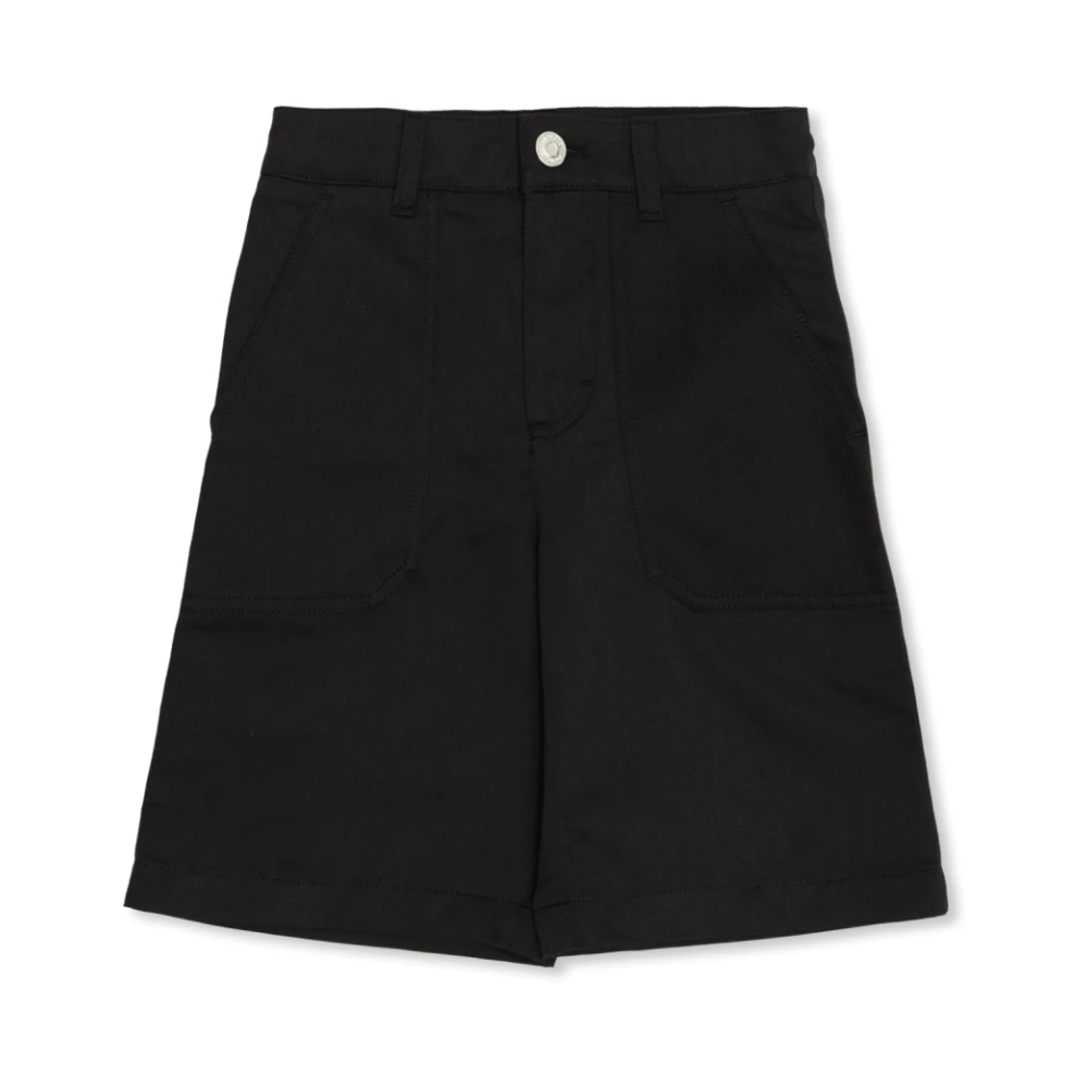Moncler Black Shorts, Unisex, 8 Y, Shorts With Logo Patch