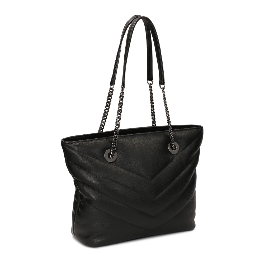 Kazar Ruime schoudertas met geweer metalen hardware Black Dames