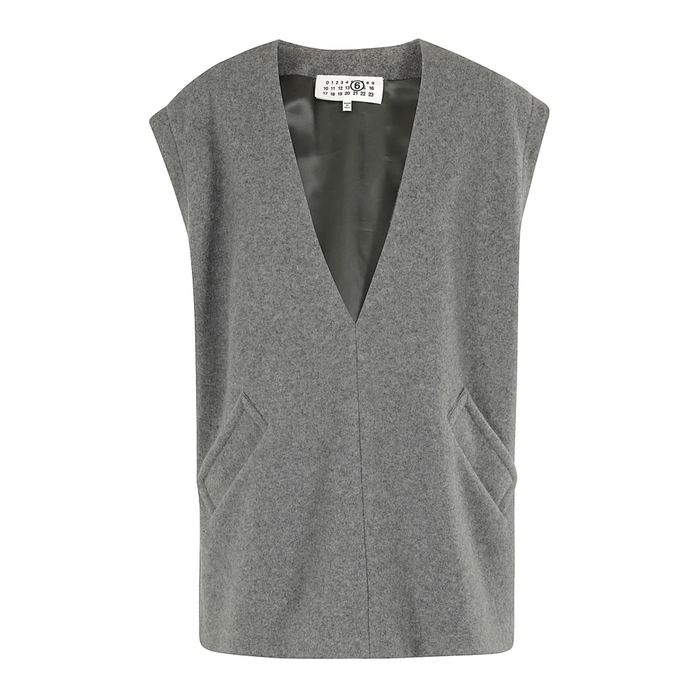 MM6 Maison Margiela Casual korte mouw top Gray Dames