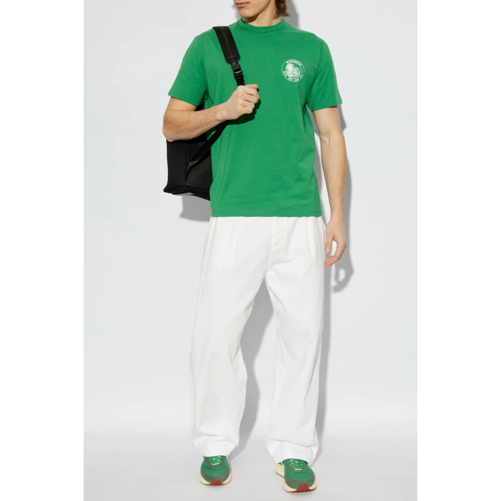 Woolrich T-shirt met print Green Heren