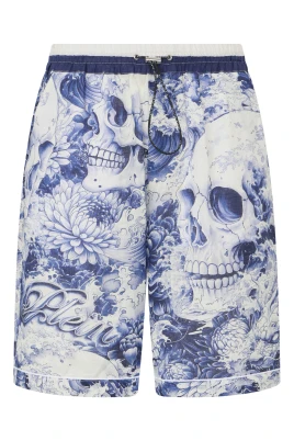 Linen Bowling Shorts All-Over Ceramic