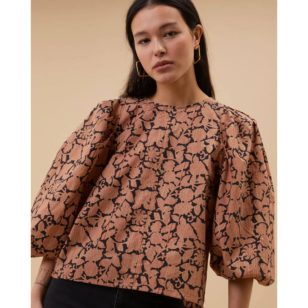 By-Bar Anika Blouse Lange Mouw Top Red Dames