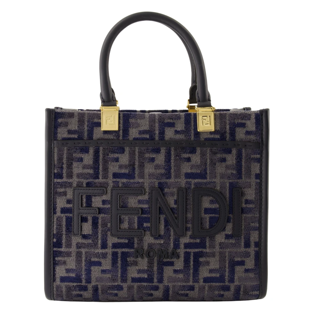 Fendi Suède en Shearling Jas Blue Dames