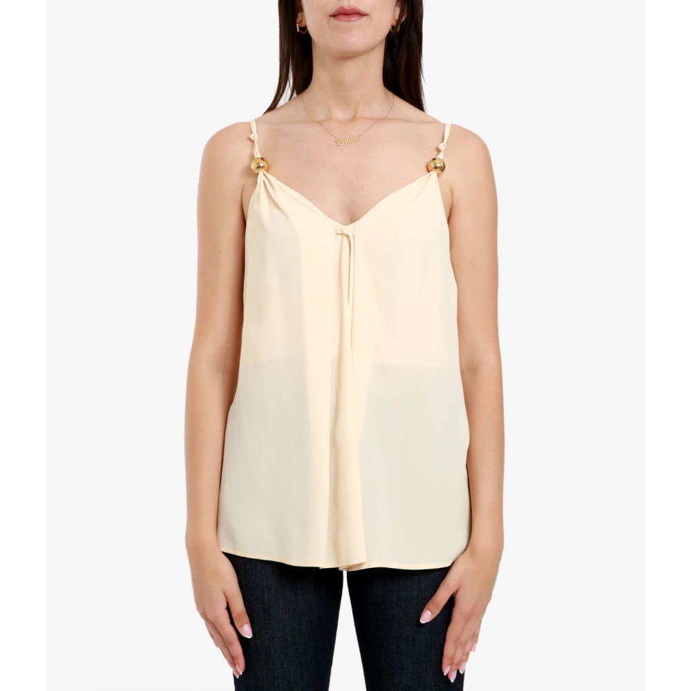 Simona Corsellini Ginger Top met Strik Detail Orange Dames
