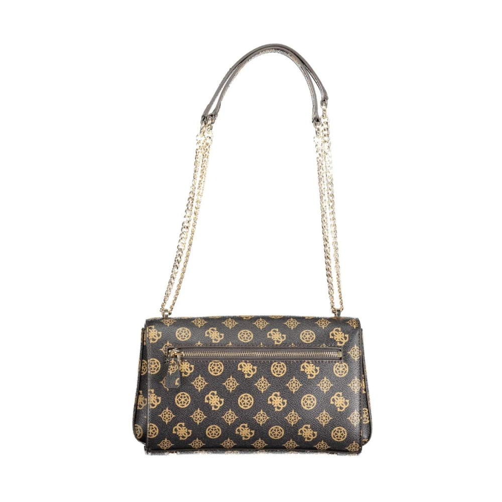 Guess Bruine Polyethyleen Schoudertas met Kettinghandvatten Brown Dames
