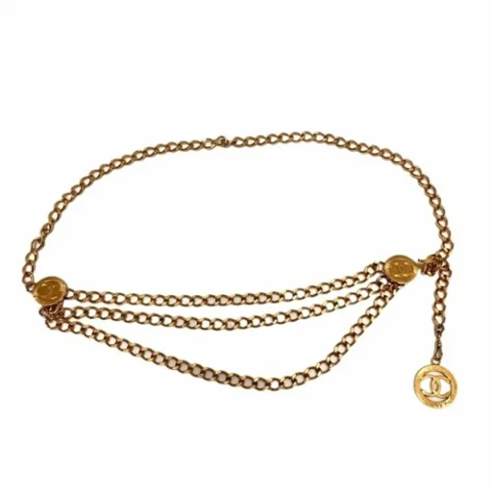 Chanel Vintage Pre-owned Metal belts Yellow Dames