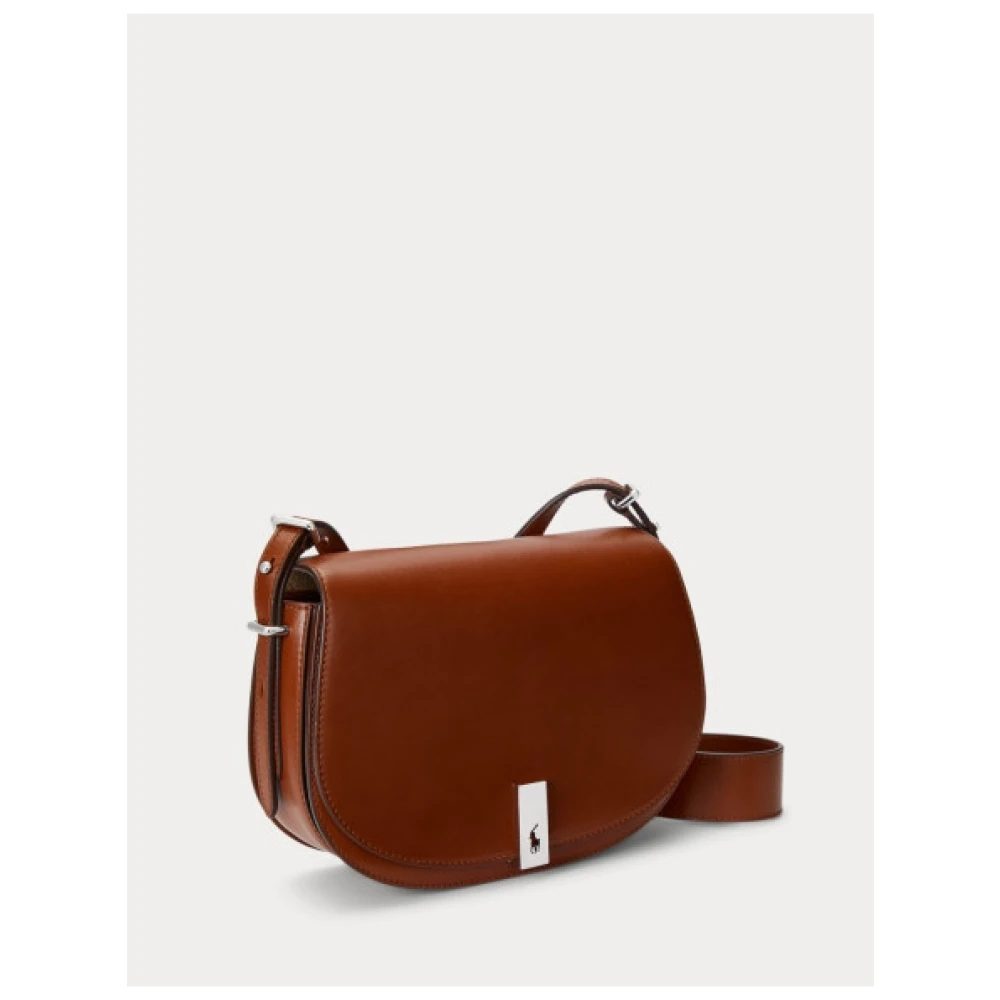 Polo Ralph Lauren Italiaanse volnerf leren zadeltas Brown Dames