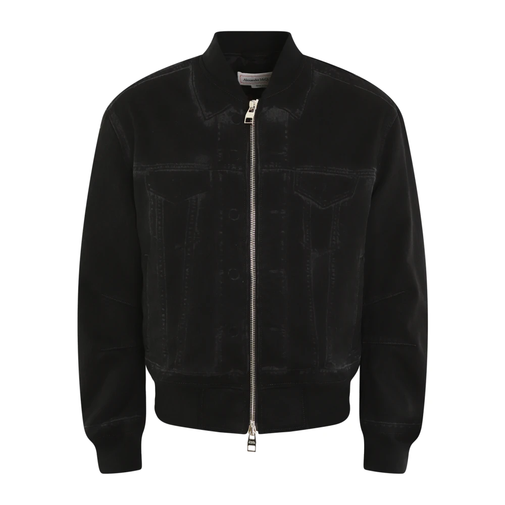 Alexander mcqueen Denim Bomberjack Black Heren