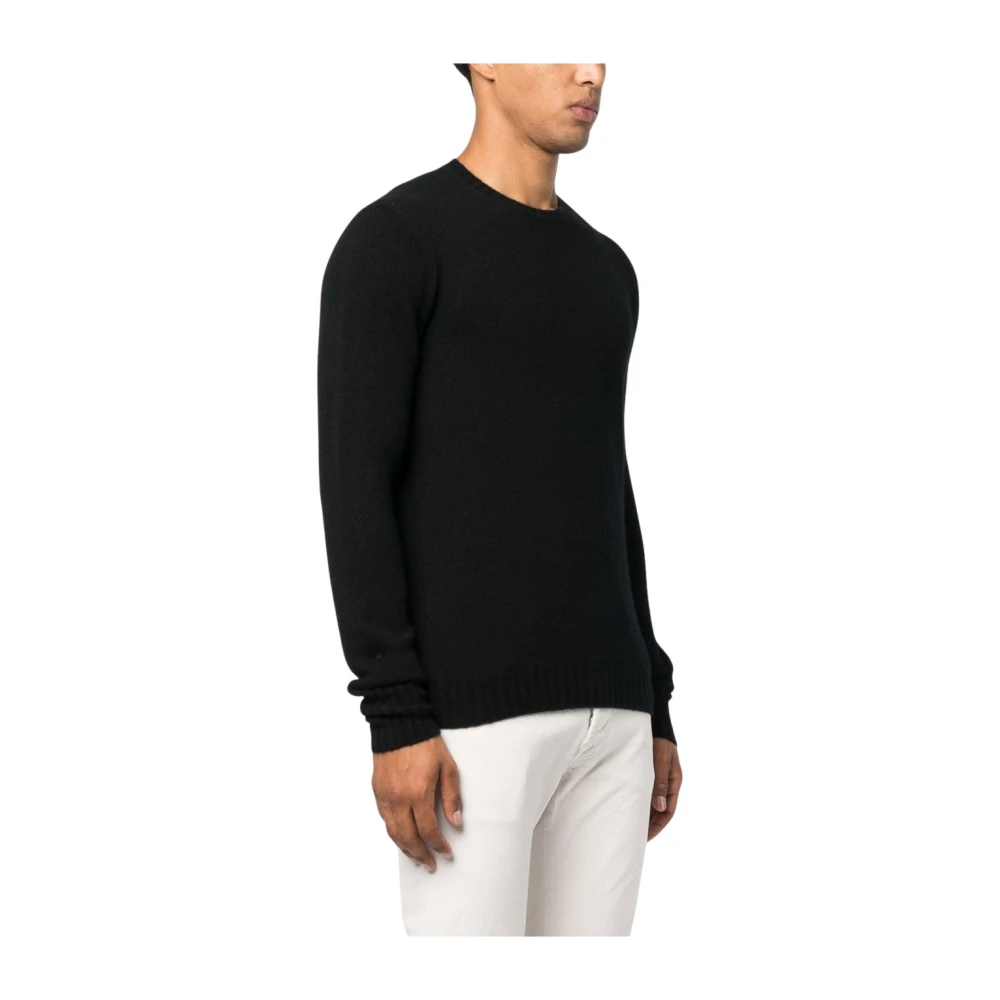 Drumohr Zwarte Cashmere Crew Neck Sweater Black Heren