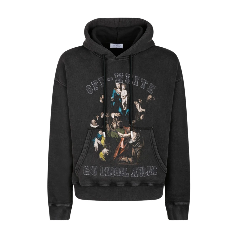 Off White Grafische Print Hoodie Black Heren