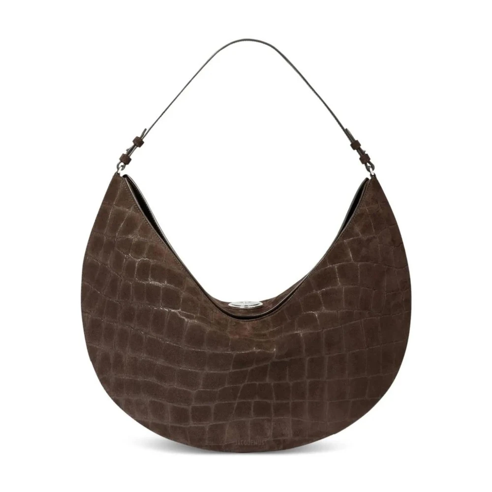 Jacquemus Brun Le Bambino Croc Embossed Axelväska