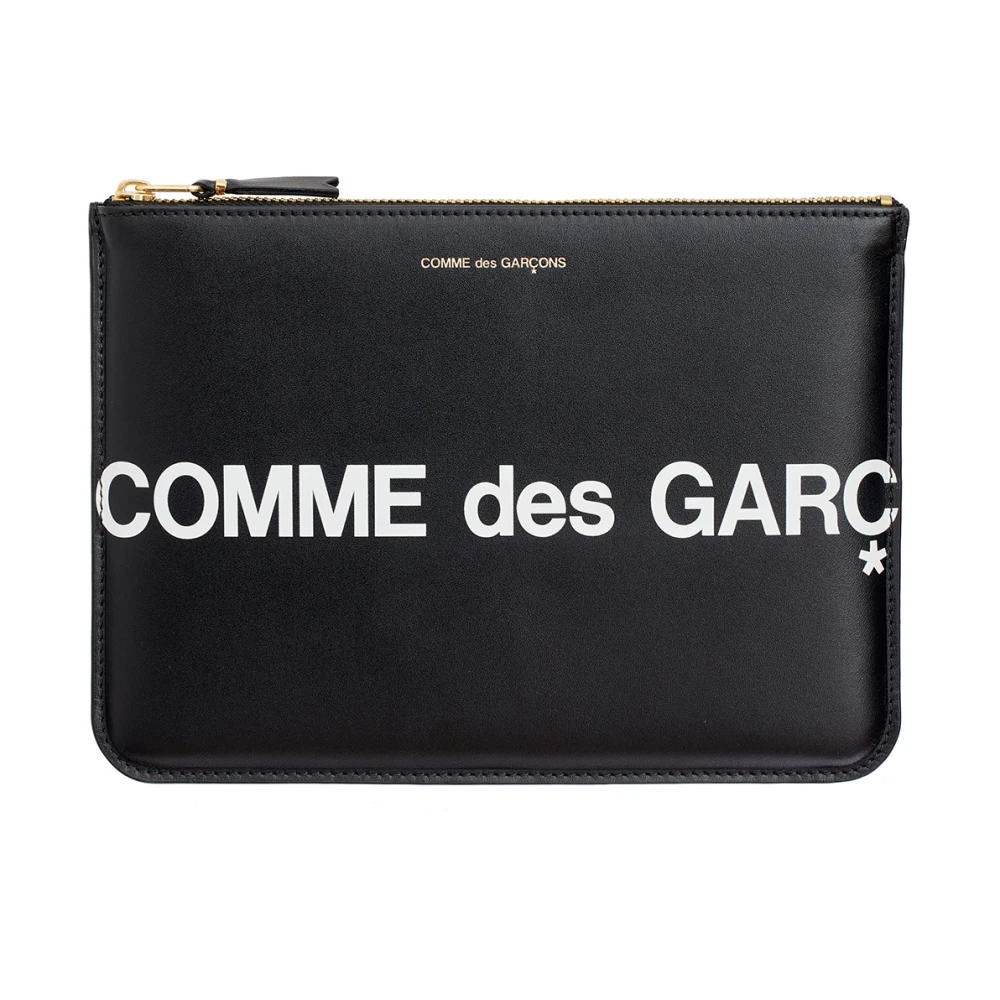 Comme des Garçons Leren Logo Media Tas Black Dames