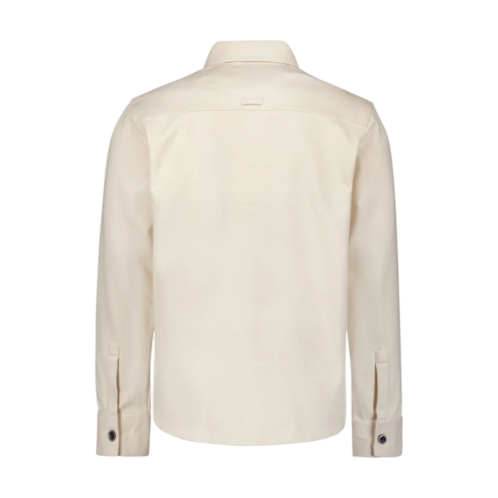 No Excess Knoopsluiting Overshirt Sweatshirt White Heren