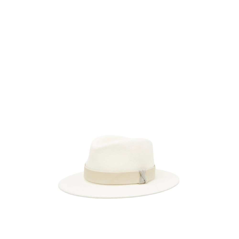 PESERICO Wollen vilten fedora White Dames