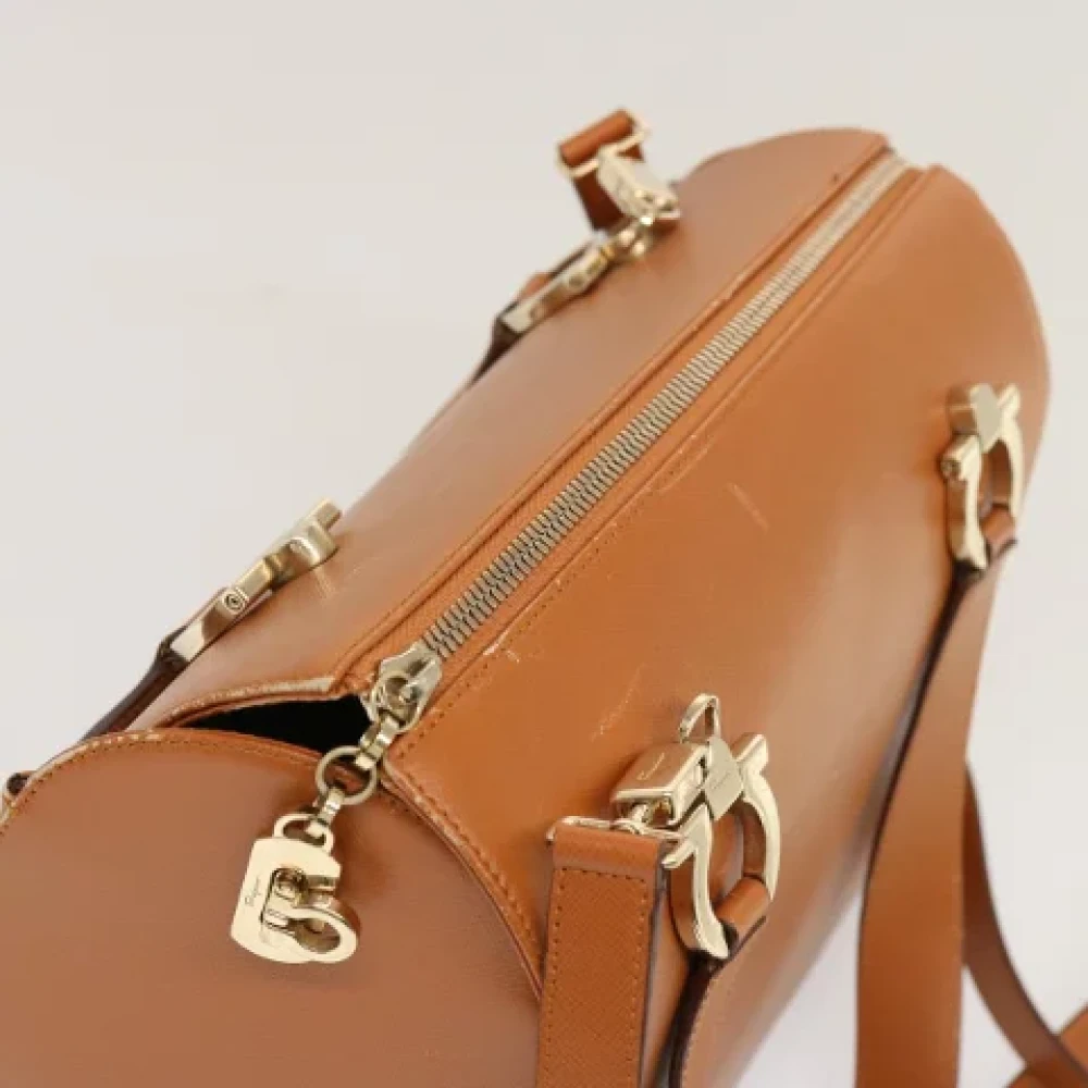Salvatore Ferragamo Pre-owned Leather handbags Brown Dames