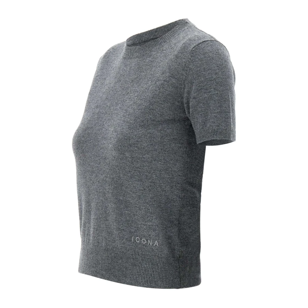 Kaos Wol Kasjmier Trui Rook Grijs Gray Dames