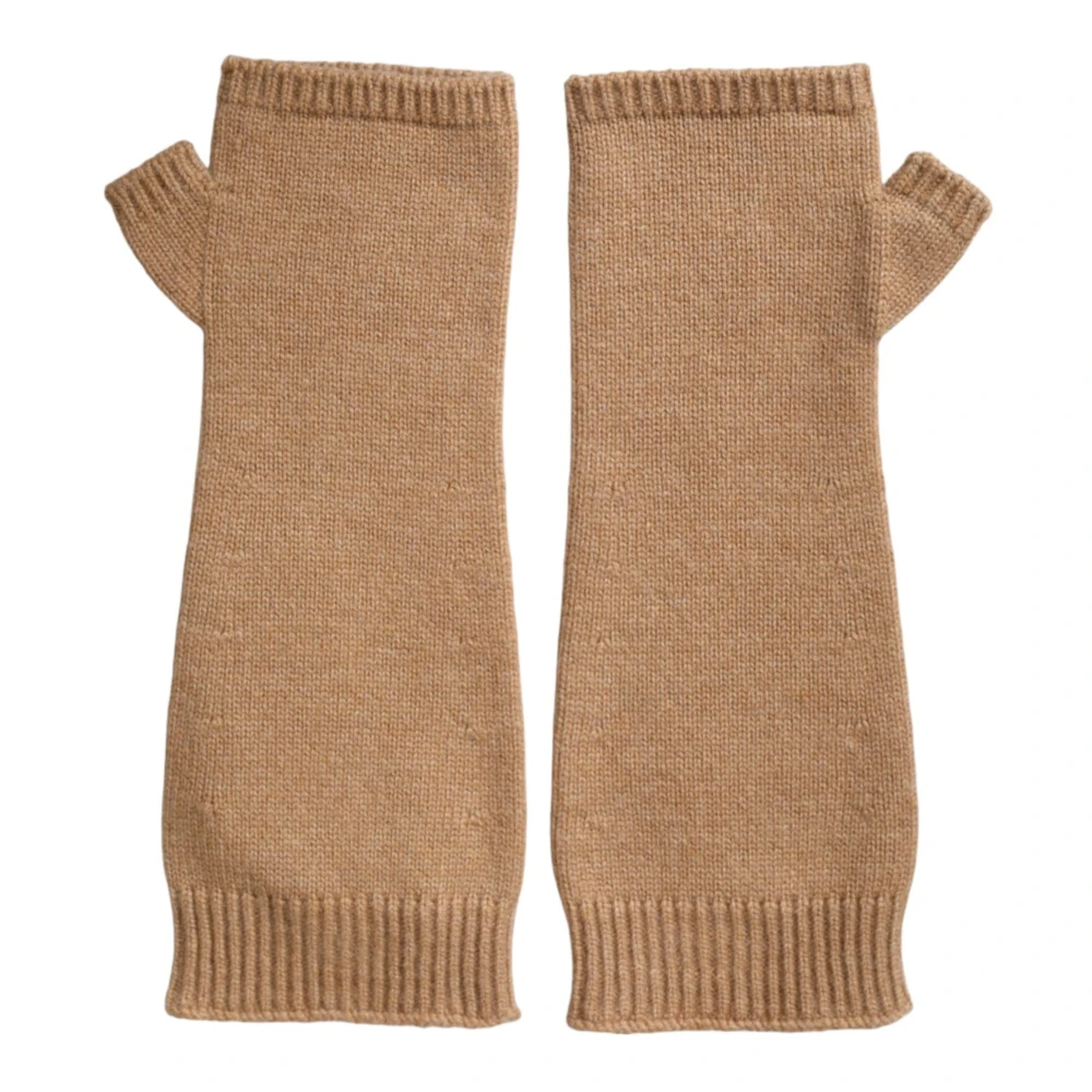 Dolce & Gabbana Bruine Cashmere Fingerloze Handschoenen Brown Dames