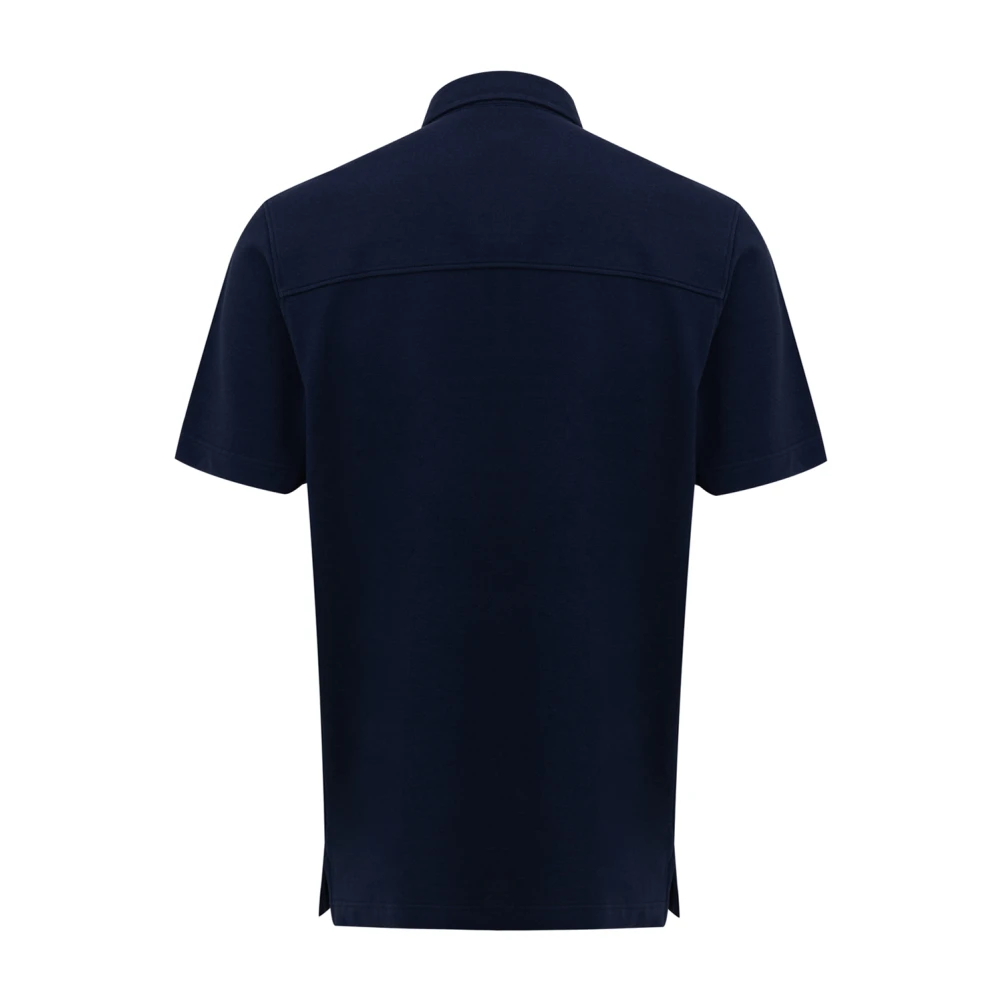 Canali Blauw poloshirt met korte mouwen Blue Heren