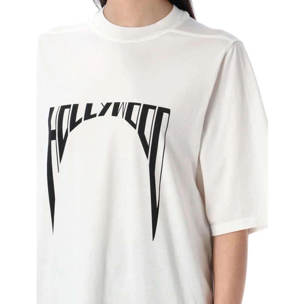 Rick Owens Zwarte Melk T-shirt Jumbo Ss25 White Dames