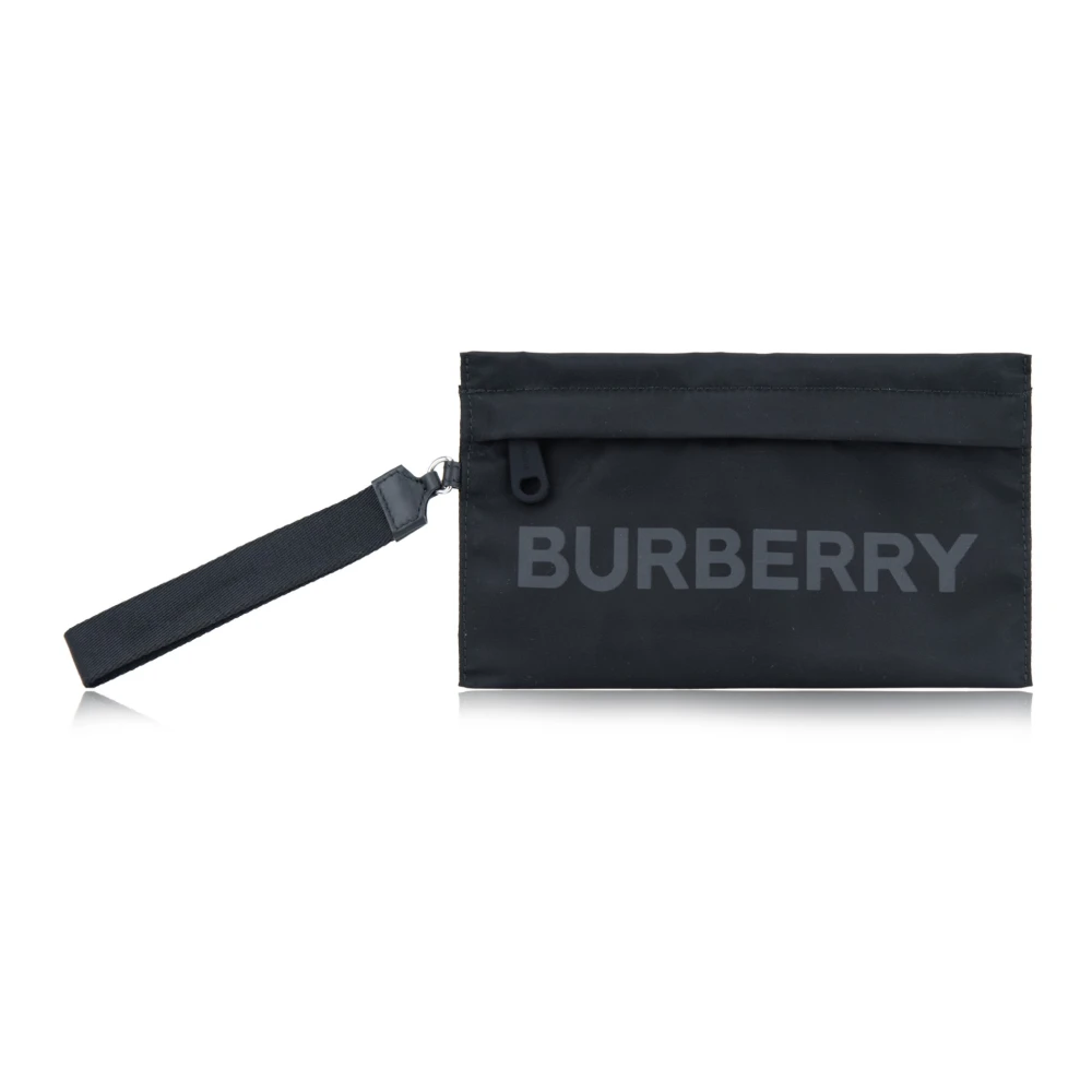 Burberry Stoffen Handtas Clutch met Rits Black Dames