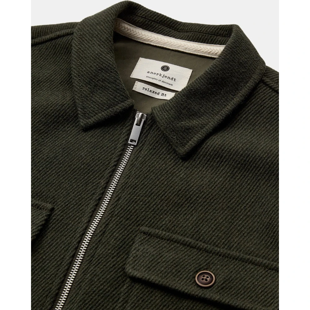 Anerkjendt Blauw Heavy Twill Overshirt Green Heren